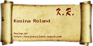 Kosina Roland névjegykártya